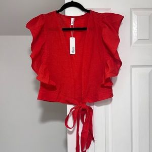 Red Low-Cut Tie Top (Large)